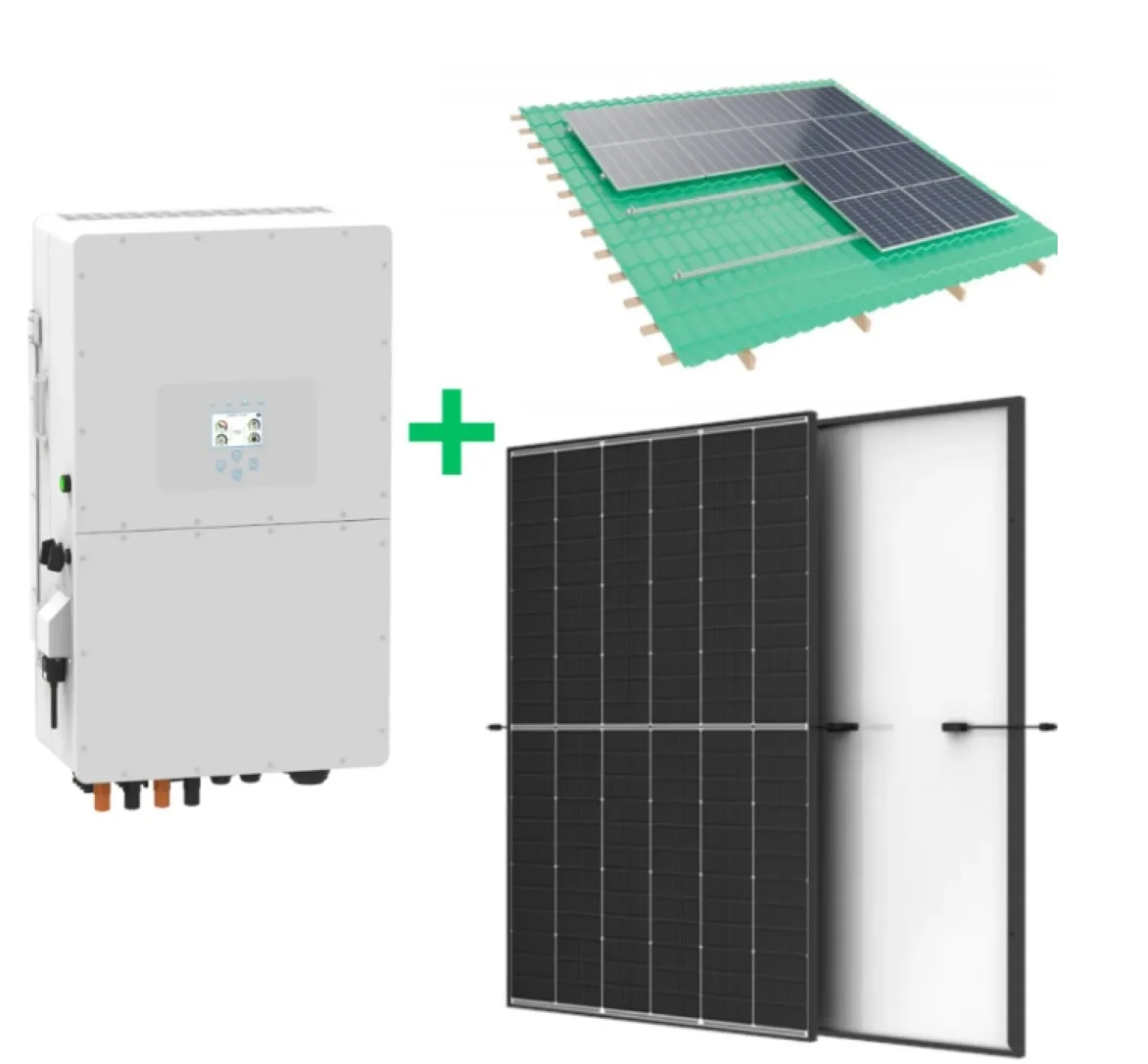 10 kW hübriid-päikeseelektrijaama komplekt, Deye + Trina + kinnituskonstruktsioon